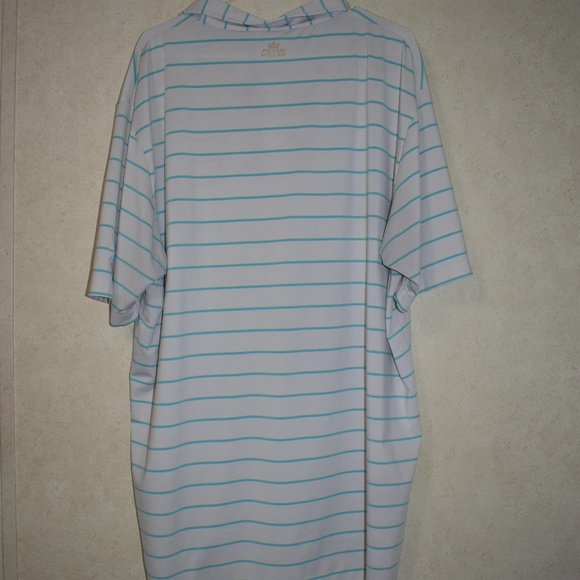 Peter Millar Summer Comfort Golf Polo Blue/Green/White Striped XXL - Picture 2 of 7